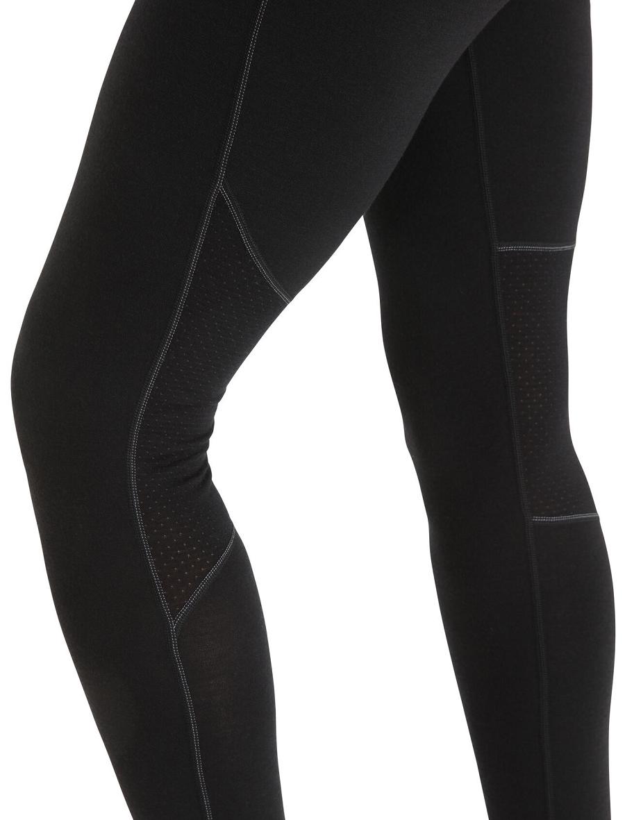 Base Layers Icebreaker BodyfitZone™ Merino 150 Zone Thermal Leggings Damskie Czarne | PL 1059VRWD